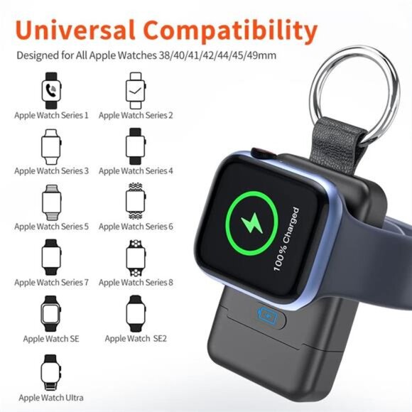 Portable Wireless Charger for Apple Watch,HUOTO iWatch Charger 1400mAh Smart - Picture 4 of 7
